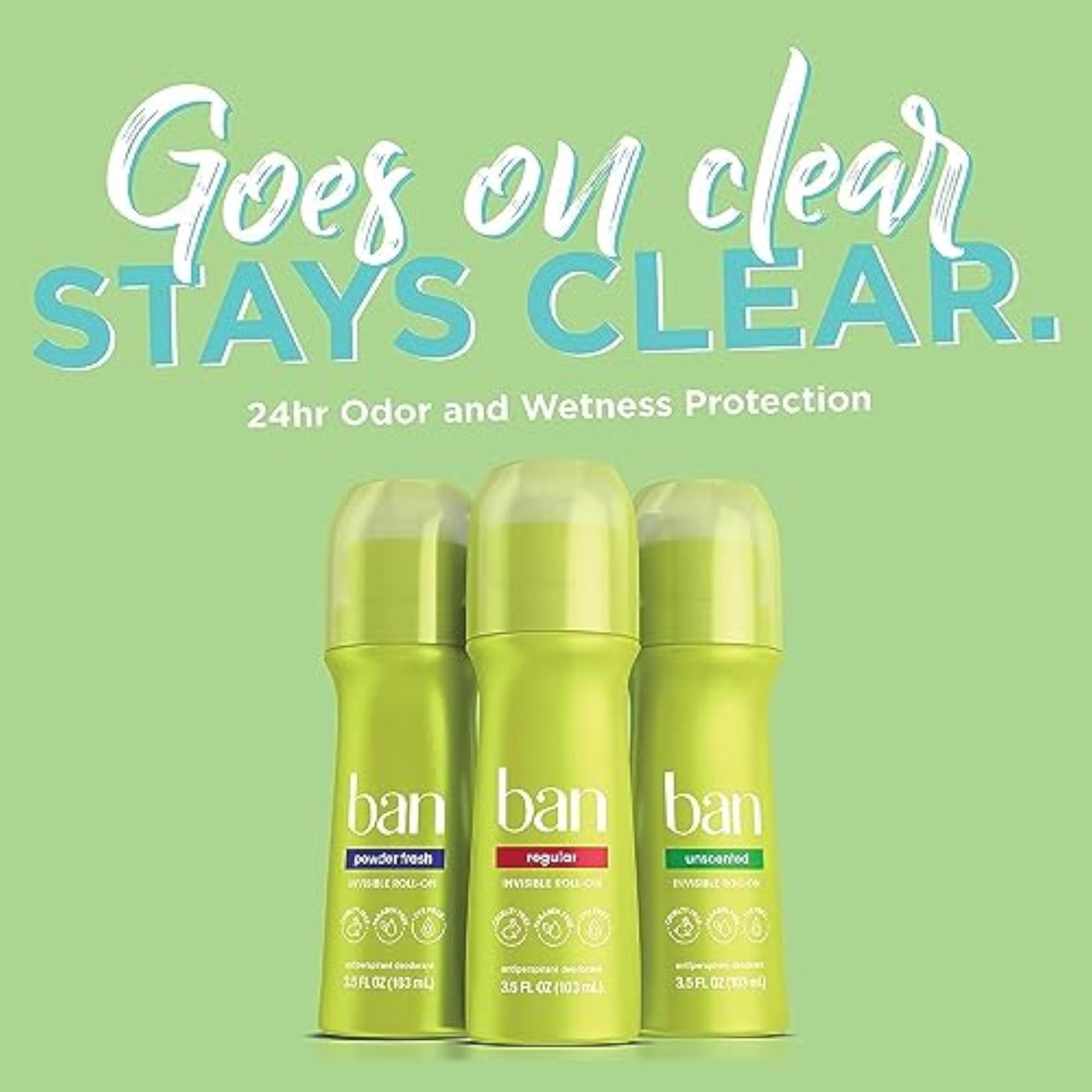 Unscented Roll-On Deodorant, 3.5 oz